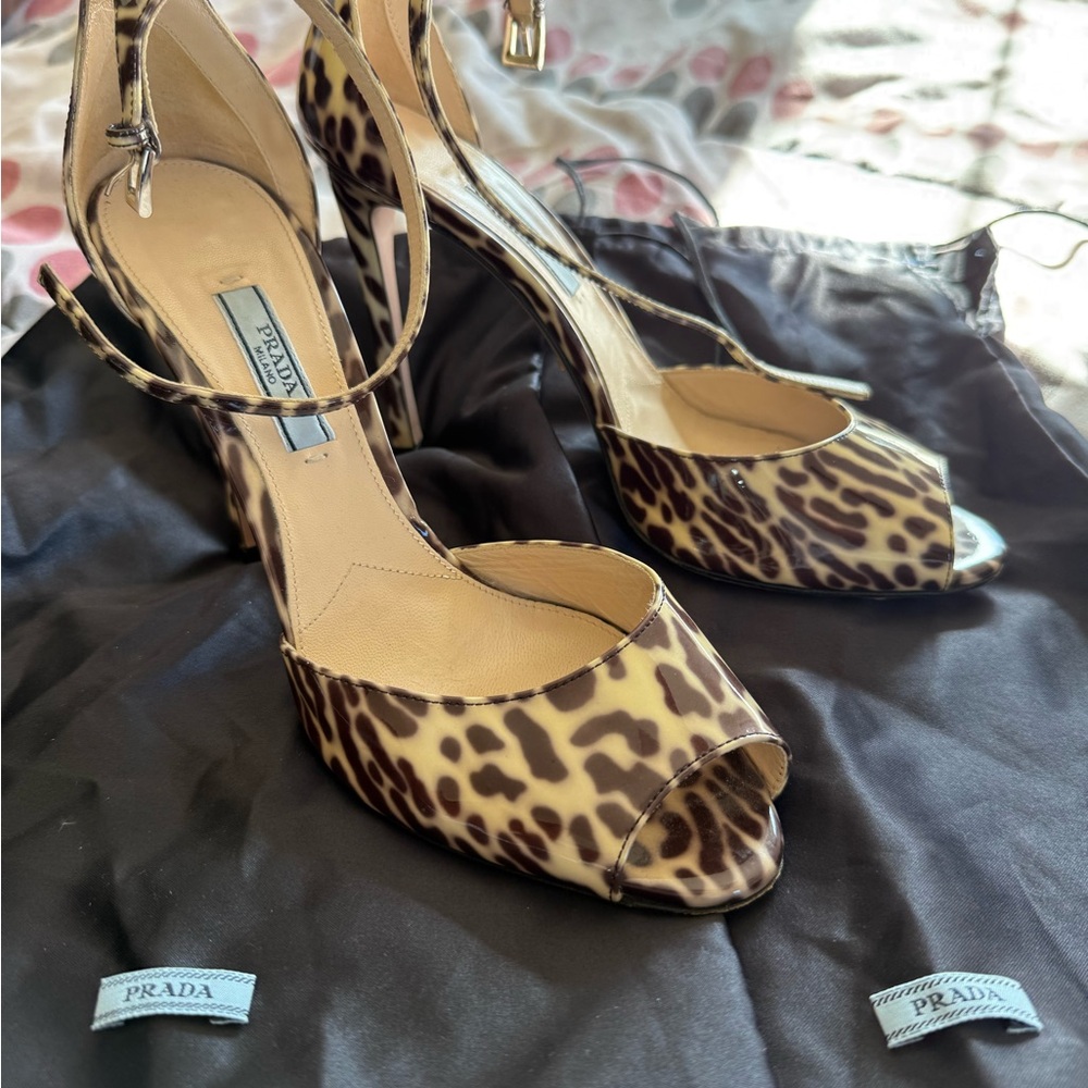 Prada Leopard Print Heels good condition